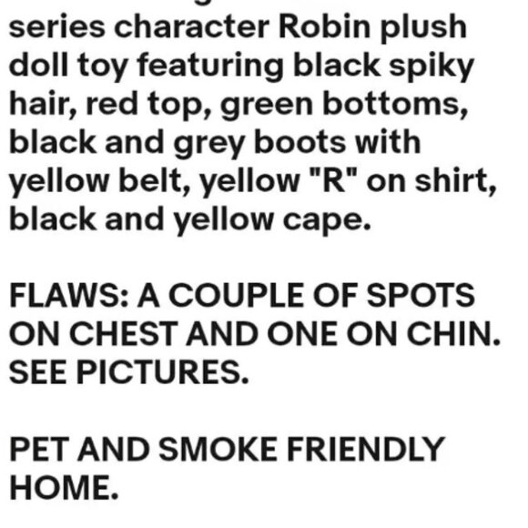 Teen Titans Go Robin Plush Stuffed Doll - Picture 2 of 12